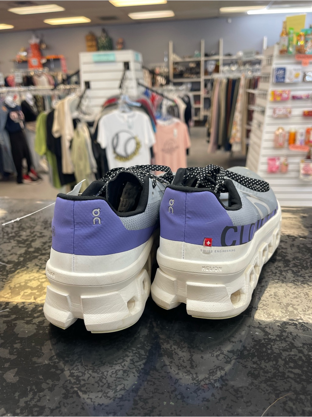 On Running Women Gray And Purple Cloudsurfer Sneakers — image 2 of 8
